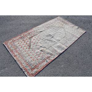 Alfombra turca tradicional Beige Rojo 3,8X6,9 FT Lana con respaldo de látex - Product Image 3