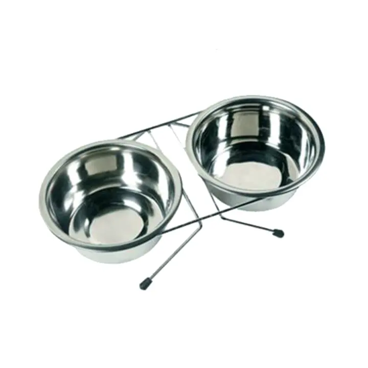 Hochwertige doppelte Edelstahl-Hunden apf mit Ständer 0,9 Lt 1 Qt für Hunde und Katzen 6 PCS Wholesale Food Bowl