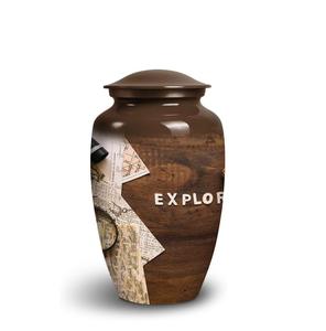 Urna única de explorador mundial para cenizas de adultos, urnas de cremación femeninas y masculinas para cenizas humanas, mujeres y hombres, urna funeraria de tamaño personalizado - Product Image 1