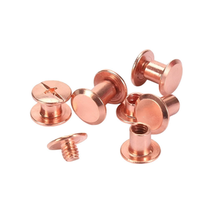 Tornillos Chicago M5 de 4mm, 5mm, 6mm, 8mm, 10mm de longitud, color oro rosa, con ranura Phillips, remaches y postes de encuadernación para cinturones, bolsos, manualidades y encuadernación de libros. - Product Image 1