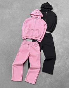 ชุดเซ็ตเสื้อฮู้ดดี้และกางเกงขายาวสตรีทแวร์ทรงโอเวอร์ไซส์ ระบายอากาศได้ดี สำหรับผู้ชาย ผลิตจากผ้าฝ้ายฟลีซคุณภาพสูง ชุดสองชิ้น - Product Image 1