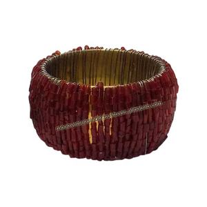 Top vente usine approvisionnement direct coupe Dana perles porte-anneau de serviette pour mariage célébration vaisselle décoration ronds de serviette - Product Image 3