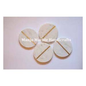 Produit de haute qualité Design de classe supérieure ensemble de sous-verres incrustés de marbre avec nacre pour la décoration de la maison et de l'hôtel article cadeau - Product Image 4