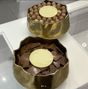 Support en métal bon marché et meilleur bol de service à chocolat en marbre design moderne Ramadan décor à la maison bol de service au chocolat - Product Image 3