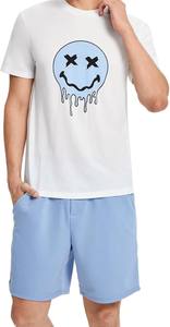 Conjunto de camiseta y pantalones cortos de algodón de verano unisex Ropa de hombre de 2 piezas con diseño transpirable - Product Image 3