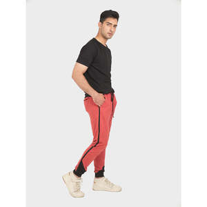 Pantalon de jogging sportif MAXEO tendance, léger, en tissu éponge confortable, pour l'extérieur, avec logo personnalisable, taille XL, couleur unie, bande latérale, fermeture éclair - Product Image 2