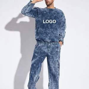 Offre Spéciale professionnel deux pièces détresse broderie survêtements fermeture éclair mode décontractée soleil fondu lavage à l'acide - Product Image 6