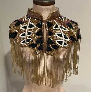 High Fashion Preppy Style Beaded <b>Cape</b> Unique Handmade Party Wrap for <b>Women</b> and Adults ODM Club Wear - Product Image 3