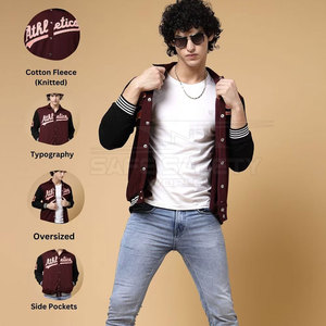 Veste universitaire d'hiver personnalisée pour homme à manches longues, en toile respirante de qualité supérieure, col montant – Créez la vôtre ! - Product Image 5