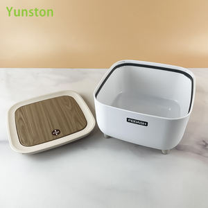 سلة قمامة صغيرة للمكتب مزودة بغطاء سلة قمامة بلاستيكية للمكتب سلة قمامة مستطيلة مزودة بغطاء - Product Image 4