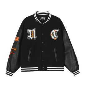 Men's Casual O-Neck 100% Woolen Baseball <b>Jacket</b> with Breathable Woven Fabric <b>Light</b> Feature Pattern Hooded Letterman Button - Product Image 6