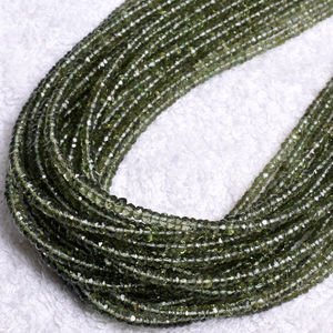 ลูกปัดโมลดาวอิตทรงรอนเดลสีเขียวคุณภาพสูงสำหรับทำเครื่องประดับ ลูกปัดโมลดาวอิตธรรมชาติรับรองโดย IGI ขายส่ง - Product Image 2