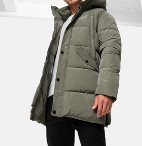 Vêtement d'hiver, veste matelassée chaude, veste zippée, veste vintage à bulles, veste en duvet moelleux pour homme - Product Image 2