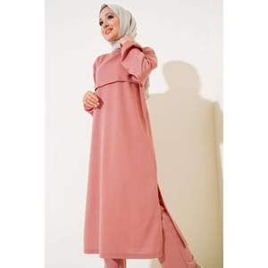 ชุด2ชิ้นลายดอกกุหลาบมีฝุ่นดีไซน์ผ่ายาวสำหรับผู้หญิง - Product Image 4