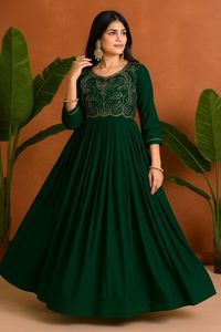 ผ้าจอร์เจียสังเคราะห์ที่น่าสนใจพร้อมชุดปักเลื่อมและซาริผู้ผลิตจากโรงงานขายส่งและจัดส่งจากศัลยแพทย์ - Product Image 2