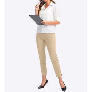 Derniers pantalons d'hiver en toile pour femmes pantalons de golf de haute qualité pantalons décontractés à la taille avec cordon de serrage vente en gros à bas prix - Product Image 6