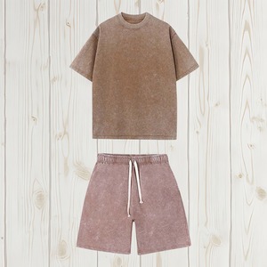 2025 diseño personalizado liso hombres de gran tamaño pesado algodón Vintage lavado camisetas lavadas Unisex Casual camiseta Twin Set - Product Image 6