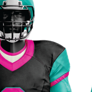 Uniforme de fútbol americano sublimado de poliéster 100% personalizado para hombres, equipo de sarga transpirable de aparejos verdes del Mar Negro, Parte delantera corta - Product Image 6