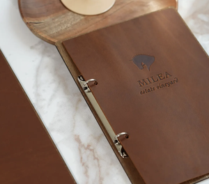 ที่หุ้มเมนูหนังสำหรับคาเฟ่บาร์ร้านอาหารโรงแรมที่ทำจากไม้รูปแบบหนังสือที่วางเมนูอุปกรณ์ร้านอาหารที่มีคุณภาพ - Product Image 5