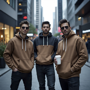 Sudadera con capucha de diseño personalizado para hombre, ropa de calle de algodón lavado con ácido, sudadera con hombros caídos, fabricantes de gran tamaño, 400g/m2, peso pesado para hombre - Product Image 6