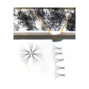 Venta caliente 5D Extensiones de pestañas sintéticas hechas a mano Pestañas individuales prefabricadas para maquillaje diario profesional Bandeja de fácil aplicación - Product Image 3