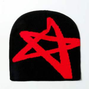 Custom Big Logo Thick Y2k <b>Men</b> Beanies No Cuff Jacquard Letter Acrylic Skull Unisex <b>Cap</b> Beanie - Product Image 3