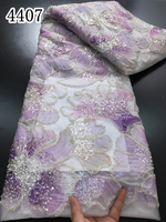 4407 Tissu de dentelle de luxe perlé et brodé, style Guatemala, avec paillettes et tulle, pour robe de mariée et de soirée, prix usine, très demandé