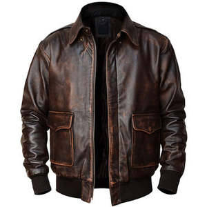 Veste en cuir véritable de luxe pour hommes High Street Fashion avec fermeture à glissière Durable élégant marchés d'hiver européens américains - Product Image 4
