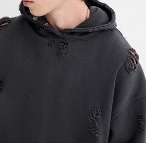 Sudadera con Capucha de Moda con Lavado Ácido de Primera Calidad, el Mejor Servicio OEM, Precio al por Mayor, Sudadera con Capucha para Hombre con Lavado Ácido Desgastado - Product Image 2