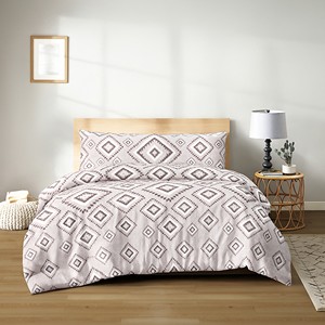 Set copripiumino geometrico a 3 pezzi in poliestere 100% con lenzuolo con angoli e federa, biancheria da letto di lusso per la casa - Product Image 1