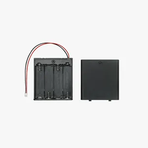 Estuche de Plástico para Baterías AA/AAA, Serie de Cuatro/Tres Celdas, Conector PH2.0/XH2.54, Negro, Accesorio Esencial - Product Image 1