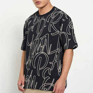 T-shirt en éponge surdimensionné à col rond le plus populaire pour hommes Matériau souple Design personnalisé Streetwear pour hommes - Product Image 2