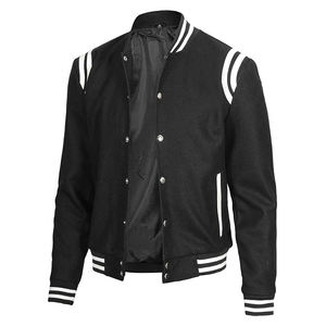 เสื้อแจ็กเก็ตทีมโรงเรียนผ้าวูลของผู้ชายสไตล์เท่ๆหมวกเบสบอลฤดูหนาวมีลวดลายตกแต่งหนังปลาปักเป้าสำหรับเด็ก - Product Image 1