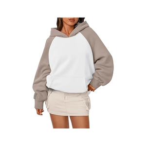เสื้อมีฮู้ดผ้าฝ้าย100% สำหรับผู้หญิงเสื้อลำลองผ้าหนาใส่เล่นกีฬาโอเวอร์ไซส์ - Product Image 4