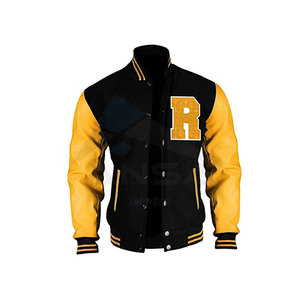แจ็คเก็ตวาร์ซิตี้ดีไซน์ใหม่ราคาถูกสำหรับผู้ใหญ่ แจ็คเก็ตเบสบอลแบบมีตัวอักษรสำหรับฤดูหนาว สีดำสำหรับผู้ชาย บริการ OEM คุณภาพสูง - Product Image 3