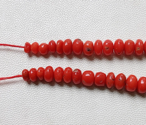 ลูกปัดปะการัง16นิ้ว AAA + ลูกปัดเปลือกหอยเรียบและปะการังคุณภาพลูกปัดปะการังขนาด8มม. 4มม. - Product Image 2