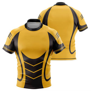 Maillot de rugby pour hommes en gros vêtements de sport respirants avec maillot de football américain à manches courtes - Product Image 4