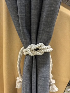 Embrasses de rideaux-Attache de rideau nautique en corde de coton blanc en forme de nœud carré - Product Image 4