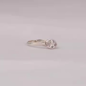 14KT Solid White Gold Conflict-Free Marquise Cut Lab Grown Solitaire Engagement Ring Perfect Birthday Gift for Her - Product Image 1