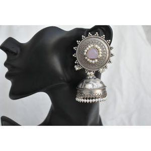 Nouvelles boucles d'oreilles jhumka faites à la main en argent pour filles et femmes, vente en gros - Product Image 3