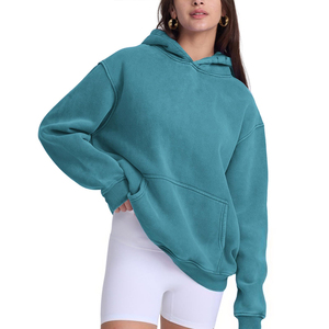 Sudadera con Capucha de Invierno para Mujer de Alta Calidad, Lavado Ácido, 100% Algodón, Color y Talla Personalizados, Servicio OEM Más Vendido - Product Image 3