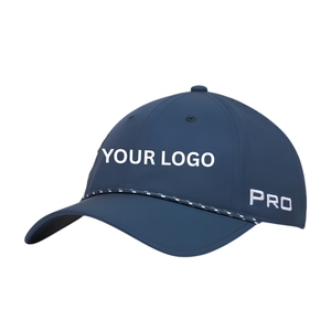 <b>Waterproof</b> Breathable Performance Golf Cap 6-Panel Perforated <b>Hat</b> With Custom 3D Embroidery Logo Velcro Closure For Goft Event - Product Image 1