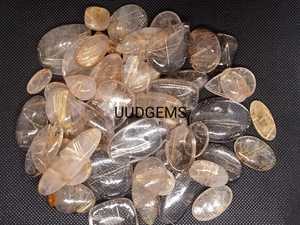 พลอยรูไทล์สีทองธรรมชาติคุณภาพสูงแบบคาโบชอง ขายส่งสำหรับทำเครื่องประดับ คละสีและขนาด UDGEMS 200 กรัม MOQ - Product Image 3