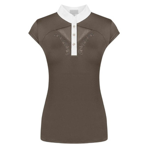 Precio al por mayor, camisas de manga corta para montar a caballo, ropa ecuestre ajustada cómoda y elástica duradera para mujer - Product Image 5