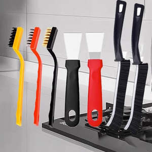 21 pezzi piccolo Set per la pulizia della casa con fessure a setole dure spazzola per la pulizia con manico lungo stracci per il lavaggio del filo per fessure del pavimento - Product Image 4