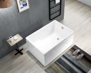 TR-18366 Modern Solid Surface Acrylic Freestanding Bathtub Bathroom Soaking Freestanding Bathtubs Drainer Micro Nano Bath Tora