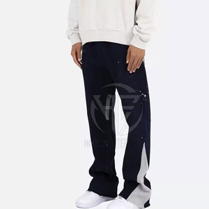 New Arrival Trousers Soft Touch Fabric Flexible Waist Wide Modern Casual Style Easy Matching Daily <b>Men</b> <b>Flared</b> Sweat Pant - Product Image 5