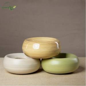 Handcrafted Spun <b>Bamboo</b> Planter-Organic Form Contemporary Elegance Outdoor/Indoor Use Lightweight & Durable Eco-Friendly - Product Image 5