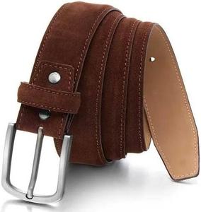 Cinturón de cuero completo de ante para hombre Opciones de varios estilos Vestido informal Cinturón de cuero 1.38in (35mm) Cinturón de ante ancho Accesorios para hombres - Product Image 4