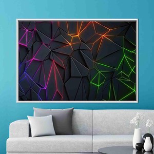 Toile imprimée d'art moderne : Décoration murale à motifs géométriques, cadeau pour demoiselle d'honneur, 1P : encadré blanc - Product Image 1